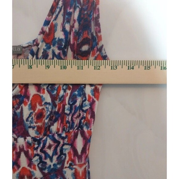 Loveappella Babydoll Maxi Sundress XS Empire Waist Stretch Colorful Beachy Boho - Picture 2 of 6
